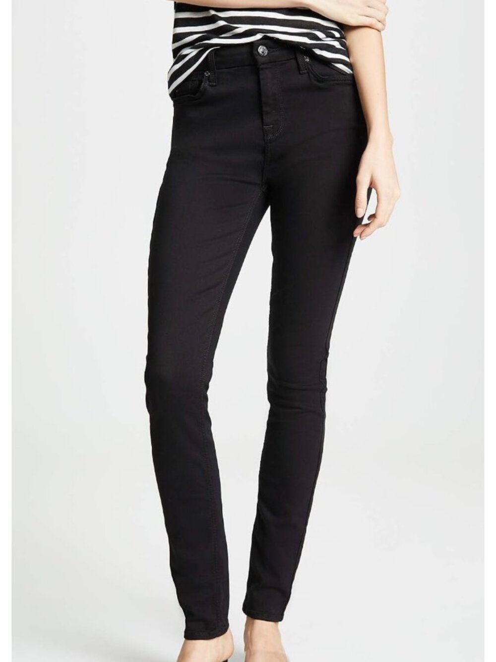 7 For All Mankind High Waist Gwenevere Black Jeans 28